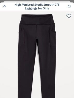 Old Navy Black High-Rise Active Leggings for Kids size 10/12 plus two pairs